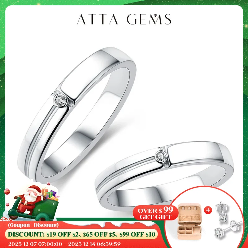 

Attagems 2022 New Luxury Classic Moissanite Ring for Men Women Engagement Rings Couple Wedding Female Anniversary Fine Jewelry