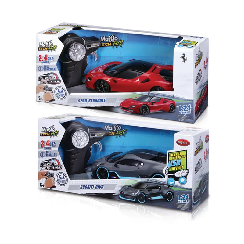 جديد متوفر في المخزون مايستو 1:24 Rc Premium موديل 2023 Sf90 Stradale Bugatti Divo Posche Taycan 2.4 جيجا هرتز لعبة أطفال مصغرة محاكاة #5