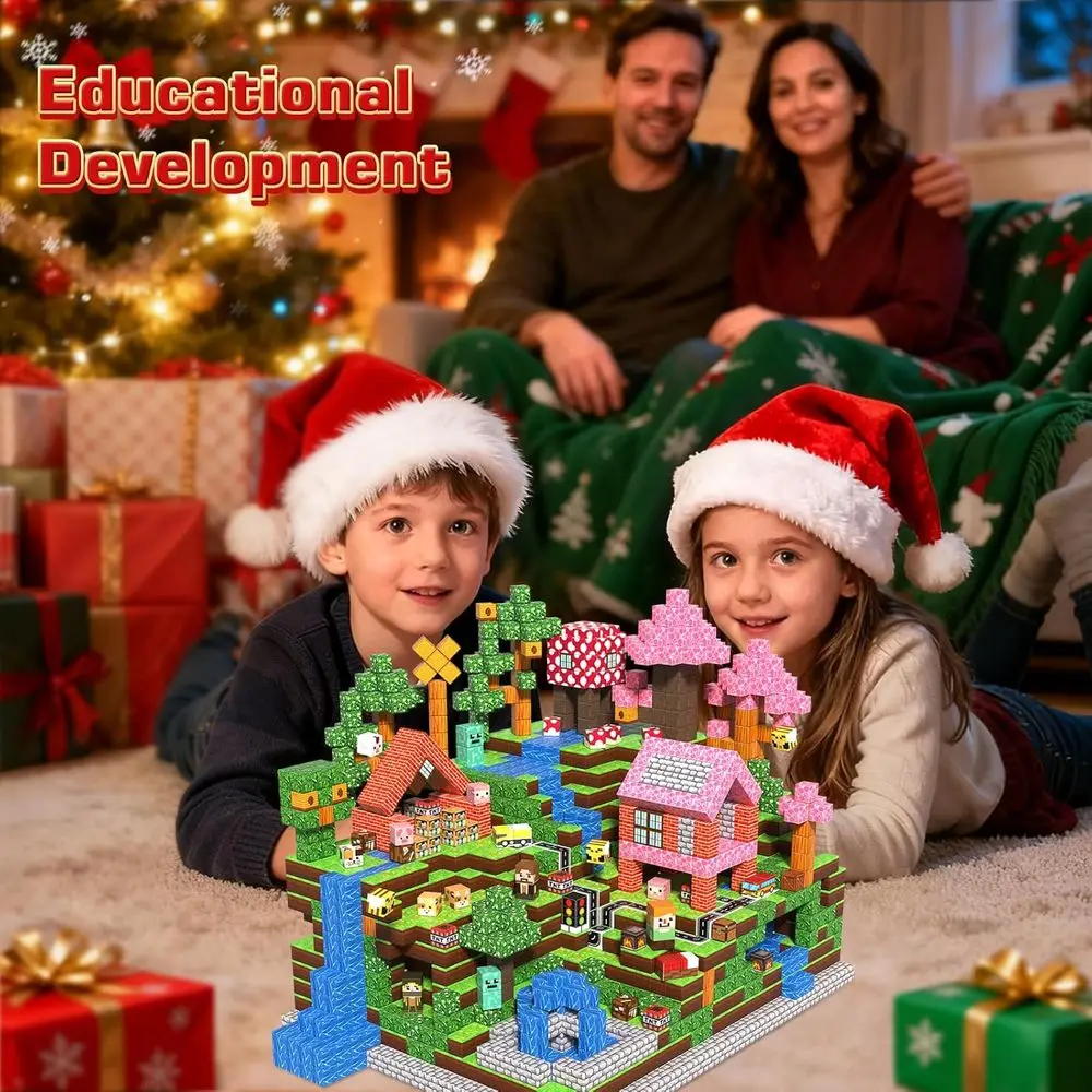 300-teiliges magnetisches Bausteinset: Straßen- und Waldthema für Montessori-inspiriertes STEM-Lernen, ideales Geschenk für Kinder ab 3 Jahren