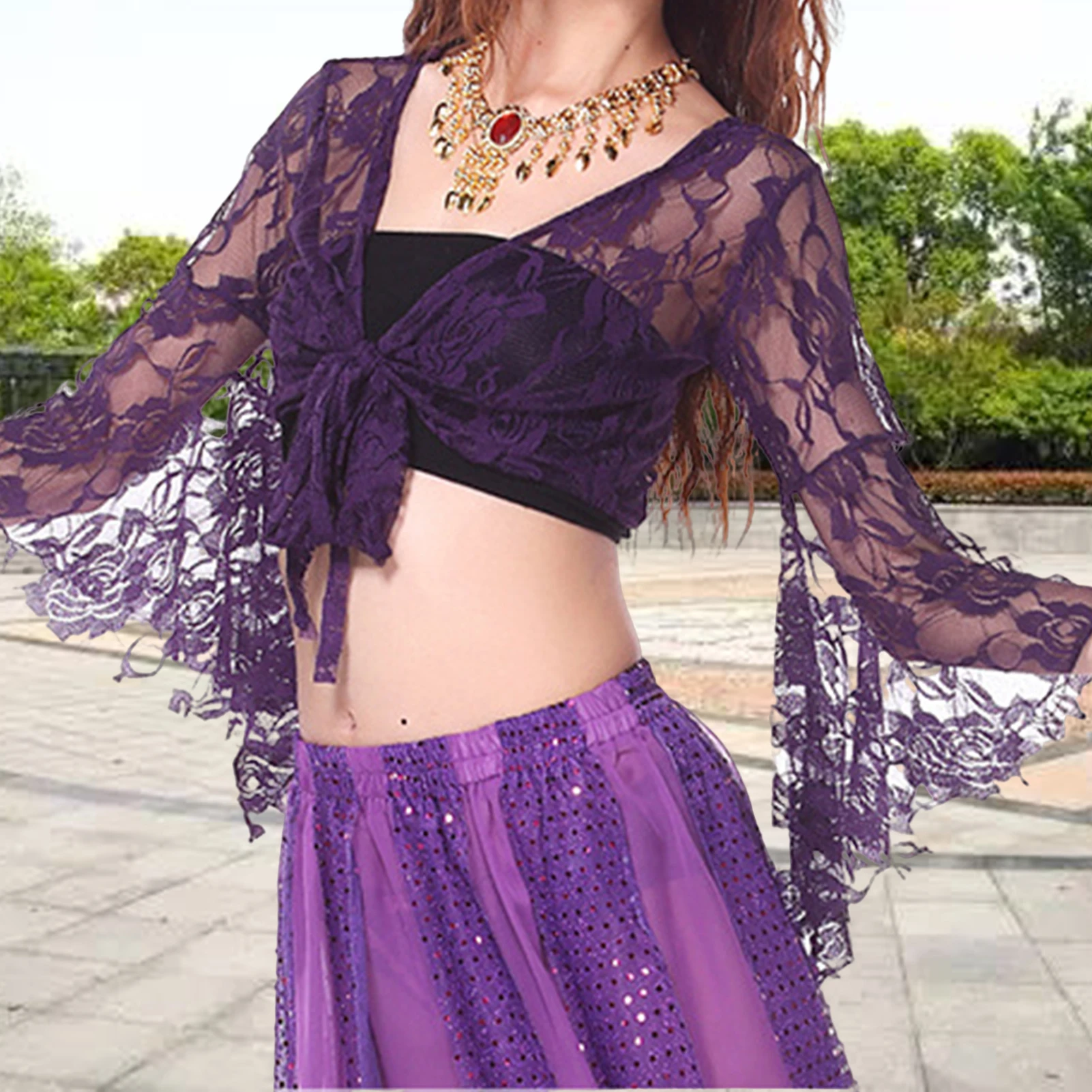 Trumpet Sleeve Top Woman Practice Shawl Top Gift for Woman Mather Lovers