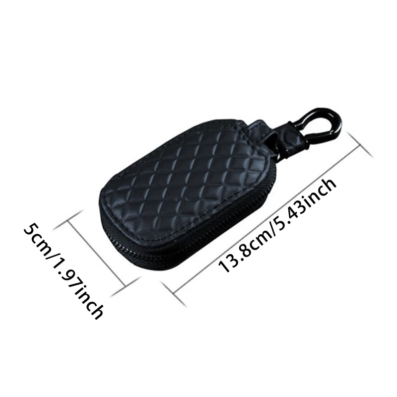 Car Keychain Covers Men Key Holder Genuine Leather Car Key Wallets Housekeeper Keys Organizer Zipper Key Case Bag Unisex Pouch