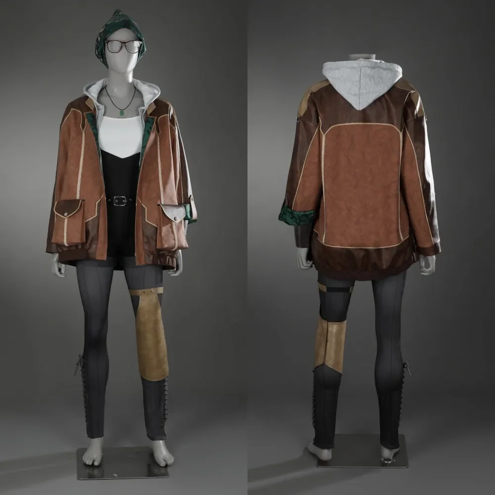 

Wilds Alma Cosplay Monster Hunter Wilds Alma Costumes Woman Game Outfit Leather Coat Halloween Comic Con Suit Custom Size