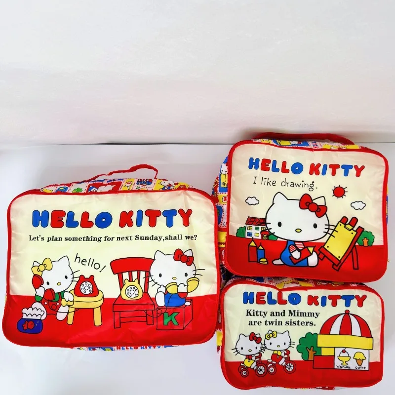 

3pcs Hello Kitty Pack Kawaii Women Accessories Anime Large Capacity Foldable Travel Luggage Clothing Shoes Toy Storage Wholesale