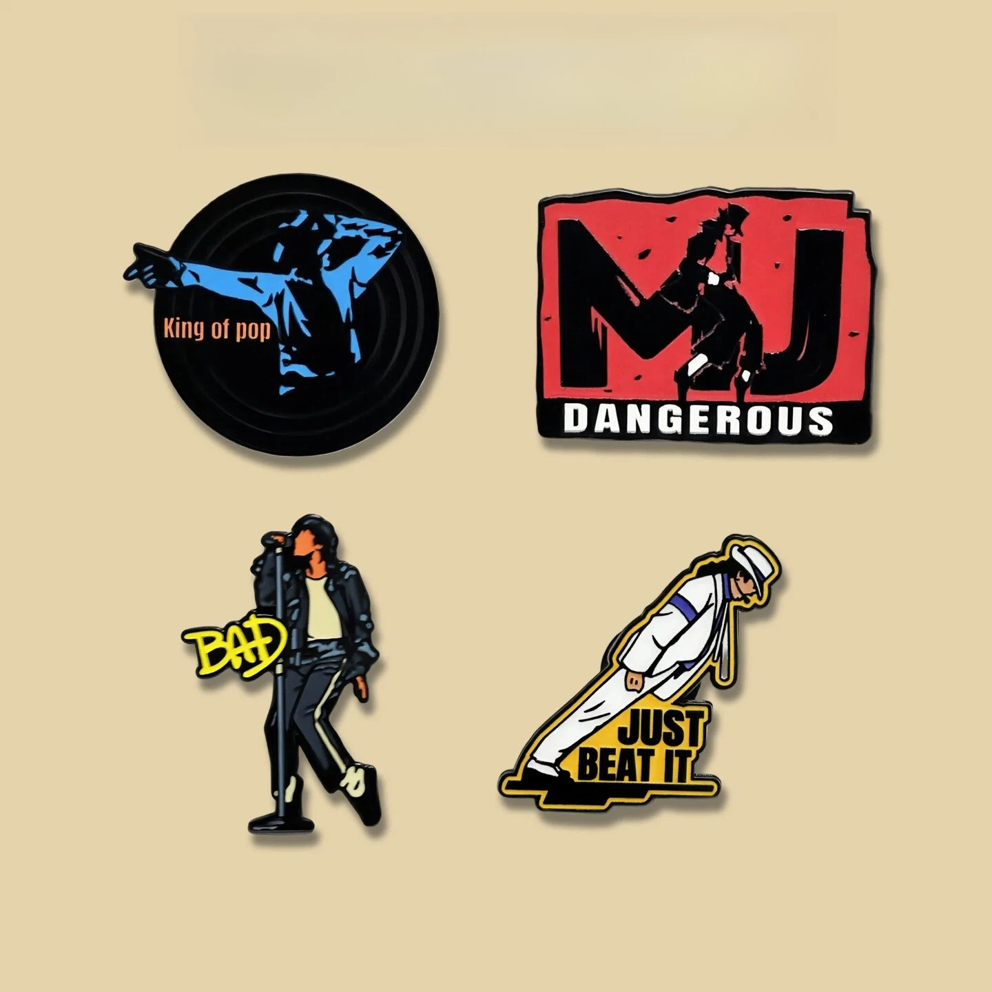 King of Pop Music Metal Badge Brooch Versatile Bag Decoration Music Lover Clothing Lapel Pin Fashionable Punk Jewelry Accessory