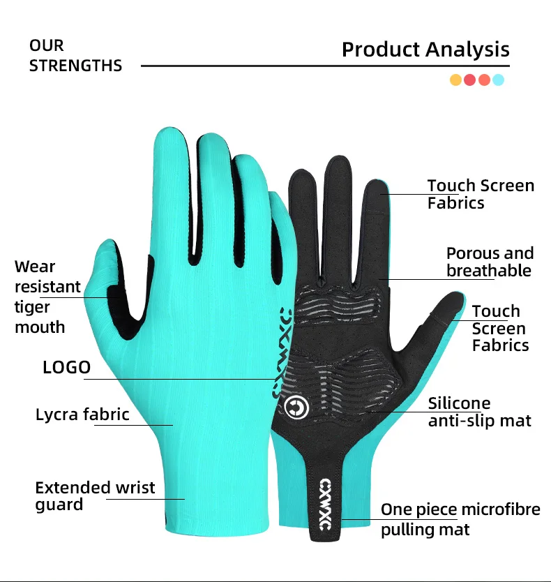 CXWXC Fahrradhandschuhe Vollfinger Fahrrad Sporthandschuhe Herren Damen Touchscreen Atmungsaktiv Fitnessstudio Motorrad Camping Wandern Fäustlinge – Detail 5