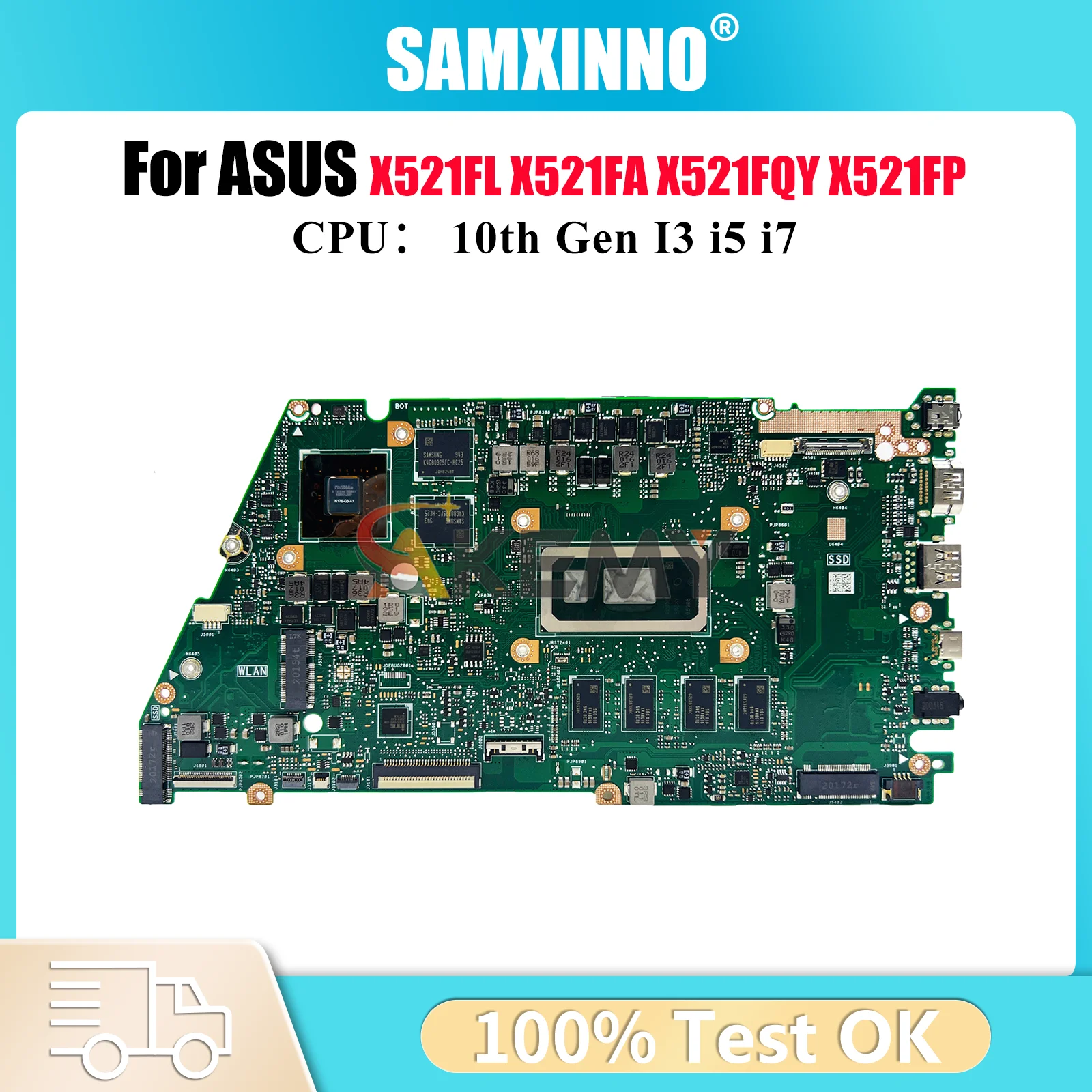 

X521FL Laptop Motherboard For ASUS X421F X521FP X521FL X521FAY X521FPY S5600F X521FQY Mainboard 10th Gen I3 i5 i7 100% tests OK