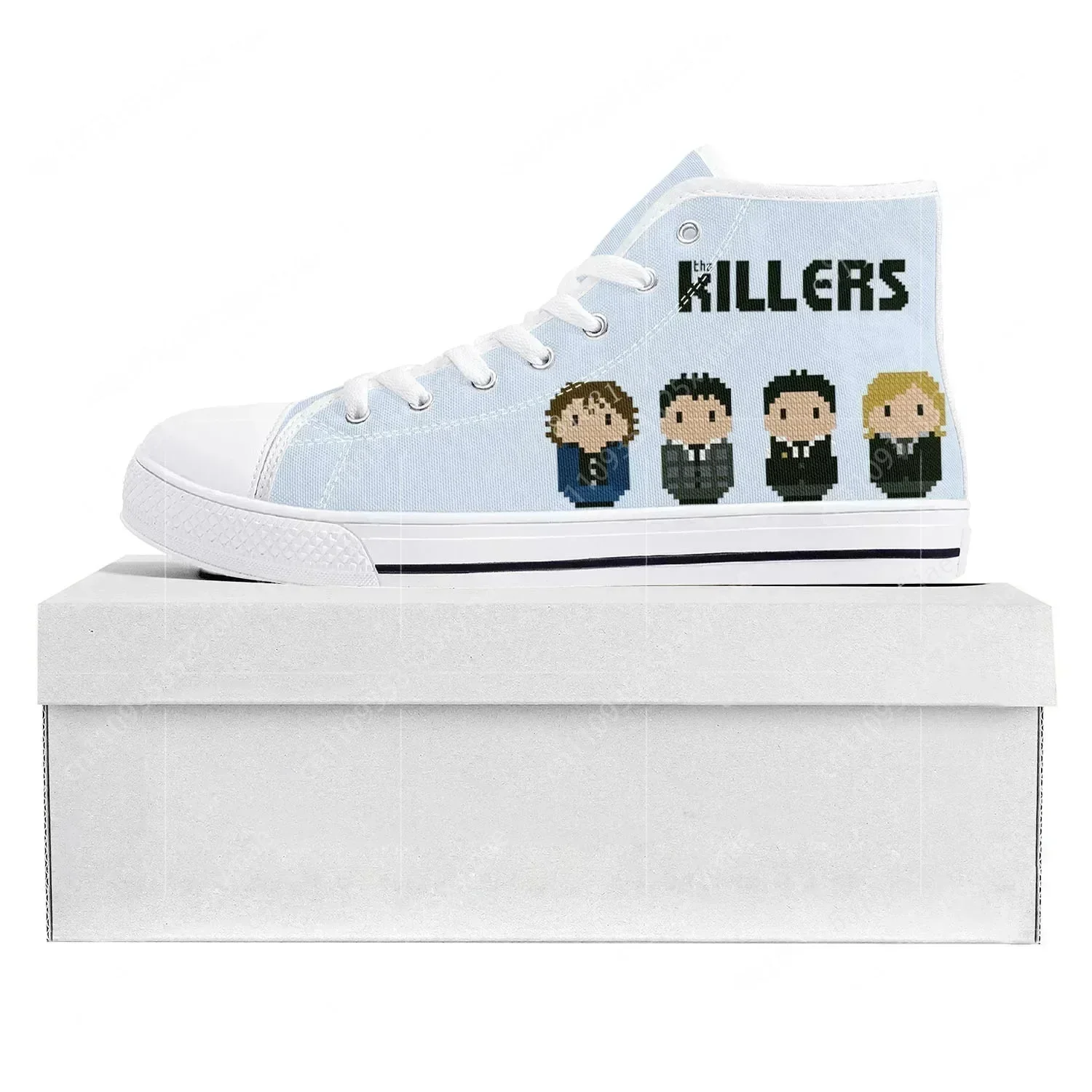 

Кроссовки The Killers Rock Band High Top высокого качества, мужские, женские, подростковые, из канваса, повседневные, для пар, белые, на заказ