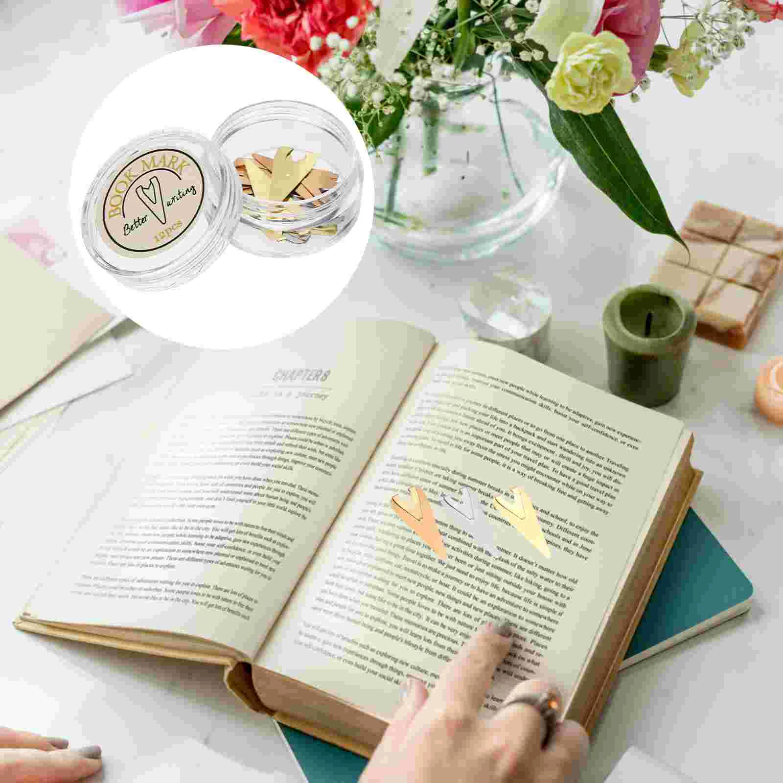 

12 Pcs Metal Bookmark Holder for Men Mix Brass Marker Reader Gift Page Kids Man