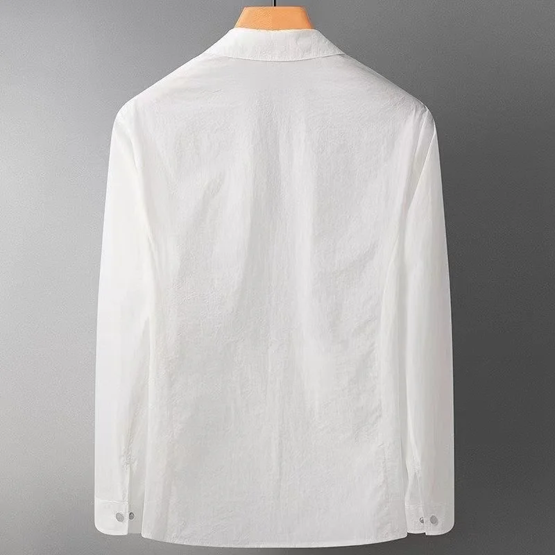 ملابس خارجية صيفية للرجال طويلة Sve للحماية من الشمس irt كاجوال رفيعة Sle ريترو هونج كونج Faion يابانية Sle ملابس خارجية عصرية Jaet #5