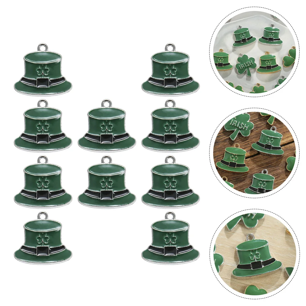 

10 Pcs Irish Oil Drop Pendant Embellishments Pendants Charm Necklace Charms Jewelry for Necklaces Bracelet DIY