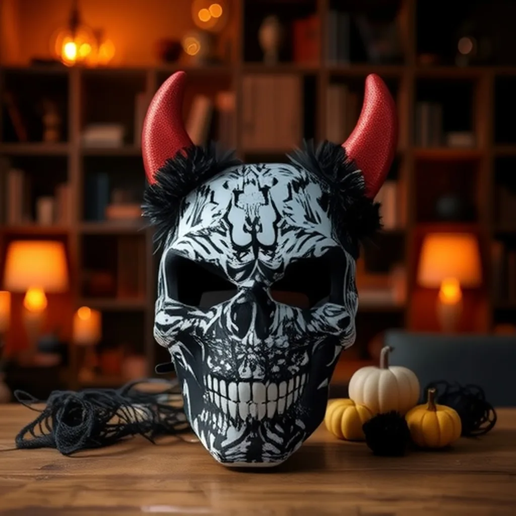 Devil Horn Mask Skull Themed Skull Mask Cosplay Mask Comfortable For Costume Activities Cosplay Holiday Performances