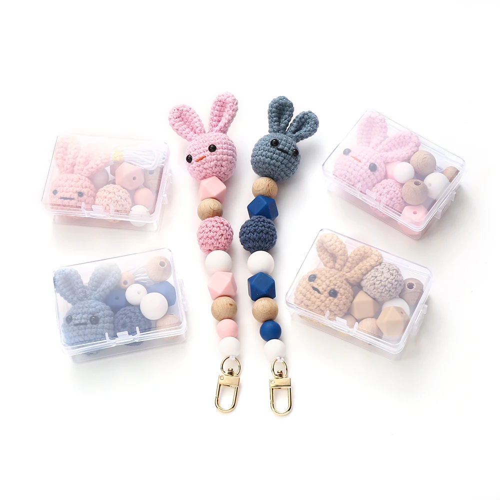 New Cotton thread weaving Cute Animal Colored Round Silicone Beads