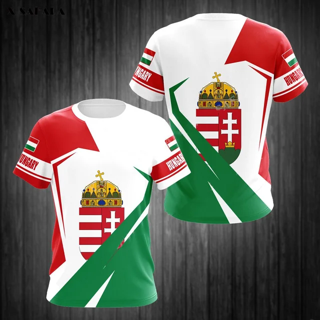 3D Print Hungary Flag T-shirt For Men Summer Short Sleeve Round Neck Tee Tops Oversized Retro Mens Tshirt Streetwear