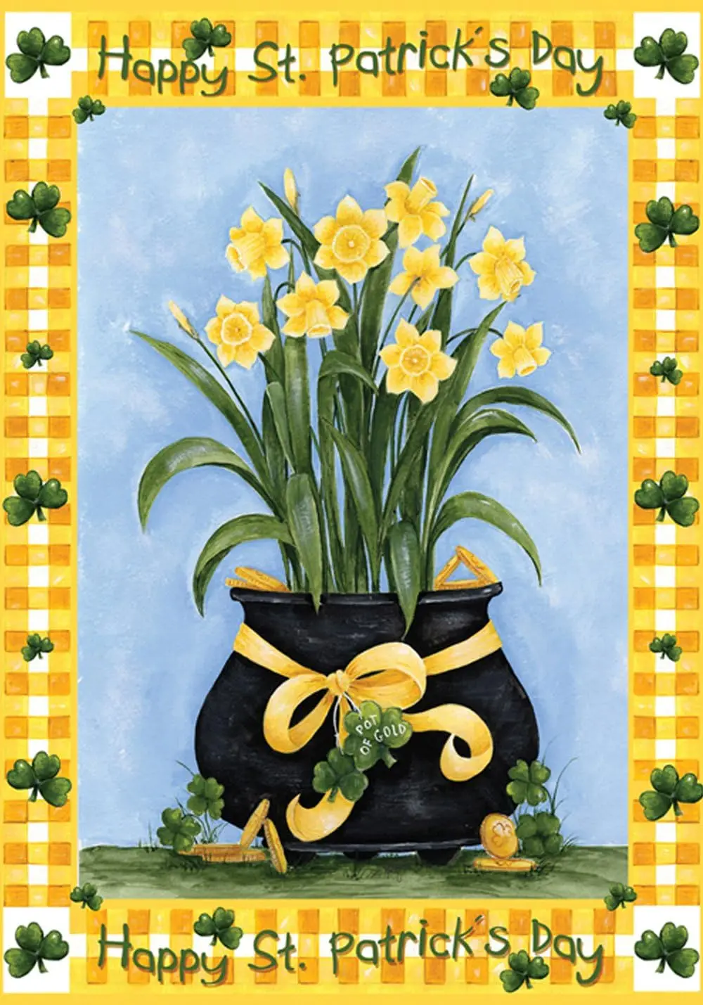 Toland Home Garden 102557 Lucky Daffodils St Patricks Day Flag 28x40 Inch Double Sided St Patricks Day Garden Flag for Outdoor H