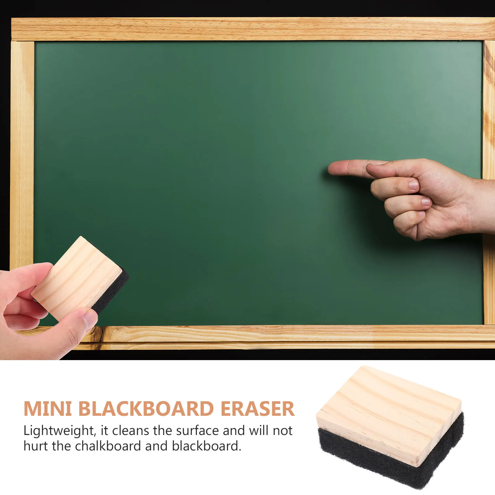 12Pcs Wood Blackboard Erasers Lightweight Chalk Eraser for Classroom Office and Home Use Dust-Free Long-Lasting