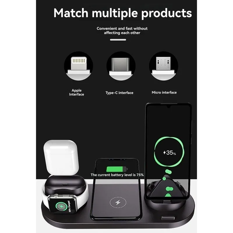 6-in-1 Wireless Charging Station for Devices Fast Charger Dock 【A74Z Miuai】