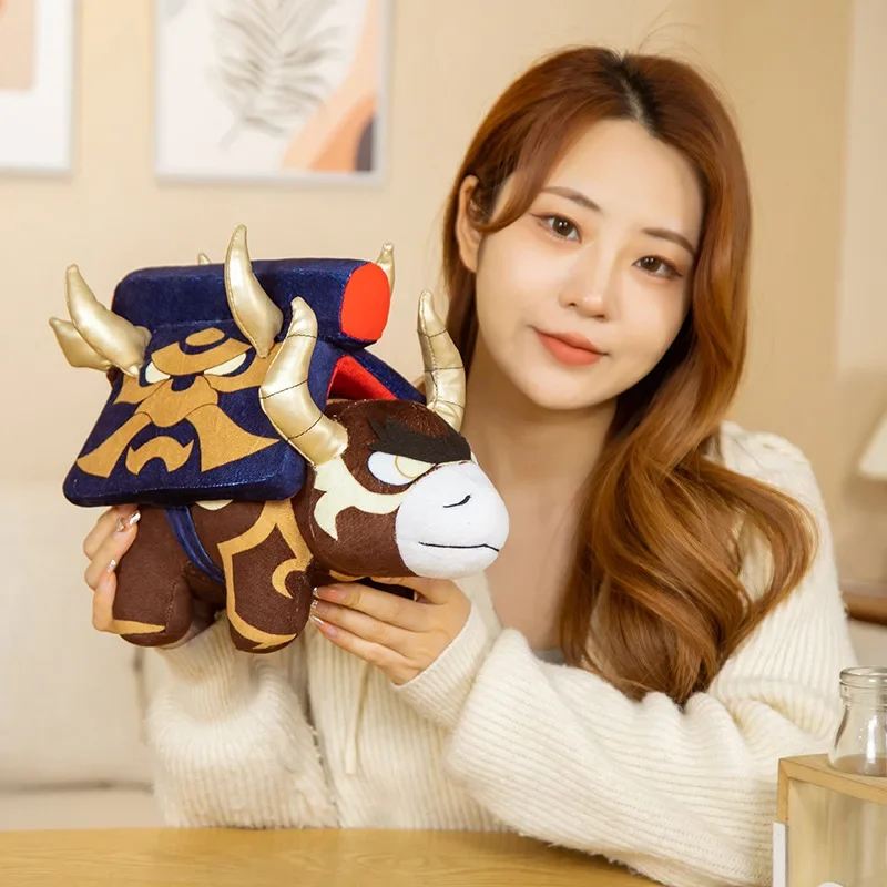 Popular Anime Game Arataki Itto Cattle Peripheral Products Soft Stuffed Plush Doll Toys Delicate Room Decoration Birthday Gifts