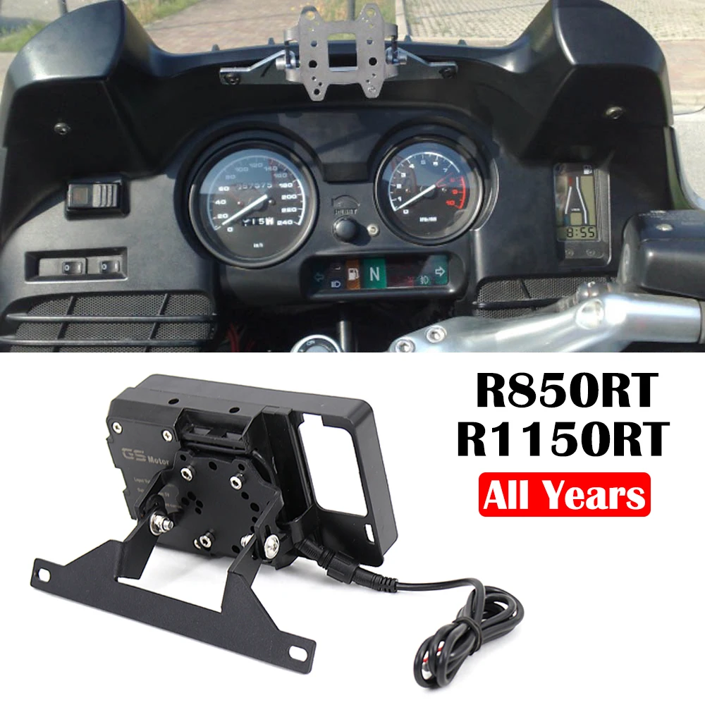 Nova motocicleta gps telefone suporte de navegação usb carregador suporte montagem para bmw r 850/1150 rt r1150rt r850rt