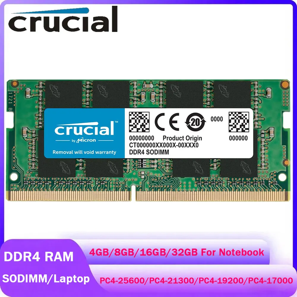 

Оперативная память для ноутбука Crucial 8 ГБ 32 ГБ 4 ГБ 16 ГБ DDR4 3200 МГц 2666 2400 2133 МГц PC4-25600 21300 19200 Память 1,2 В 260 контактов SODIMM Mac Book