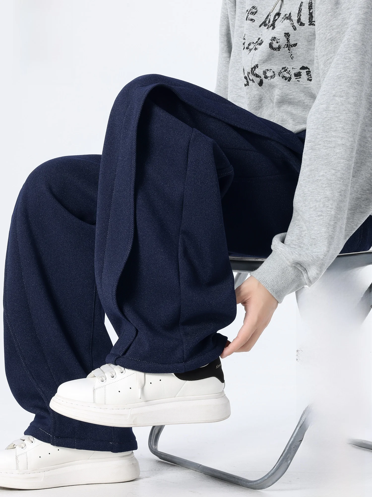 

Мужские брюки PaulFrank с флисовой подкладкой, свободные, прямого кроя, повседневные, весенние, новые, универсальные, удобные, широкие брюки