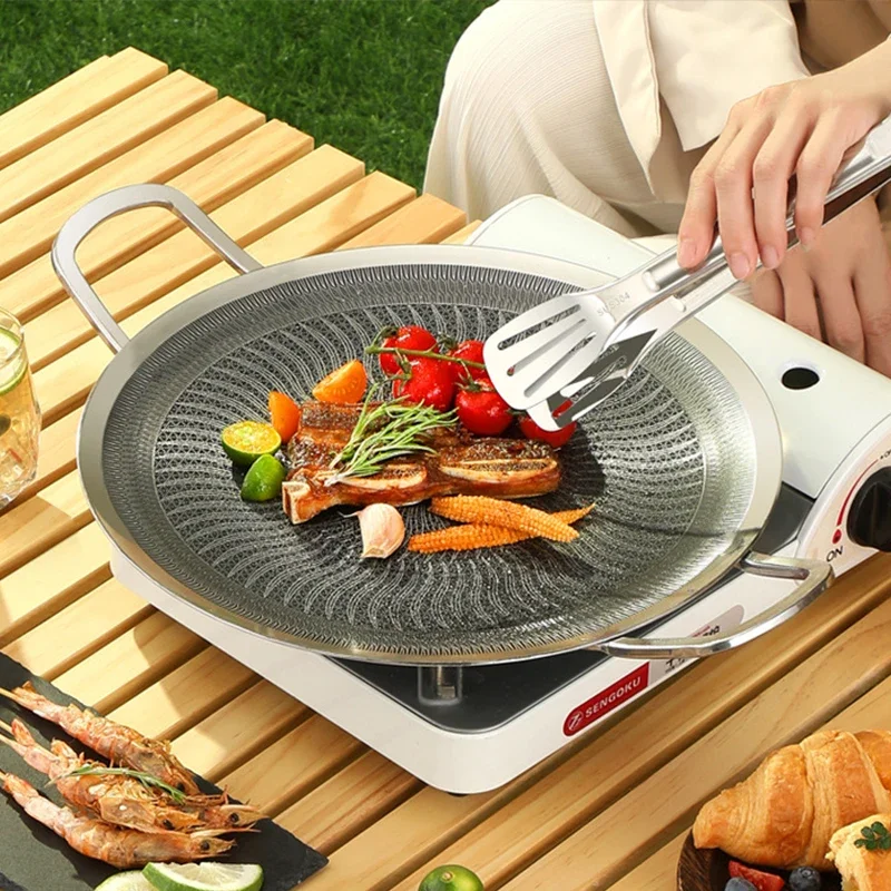 

3-Layer stainless steel large size 38cm party outdoor camping baking pan
