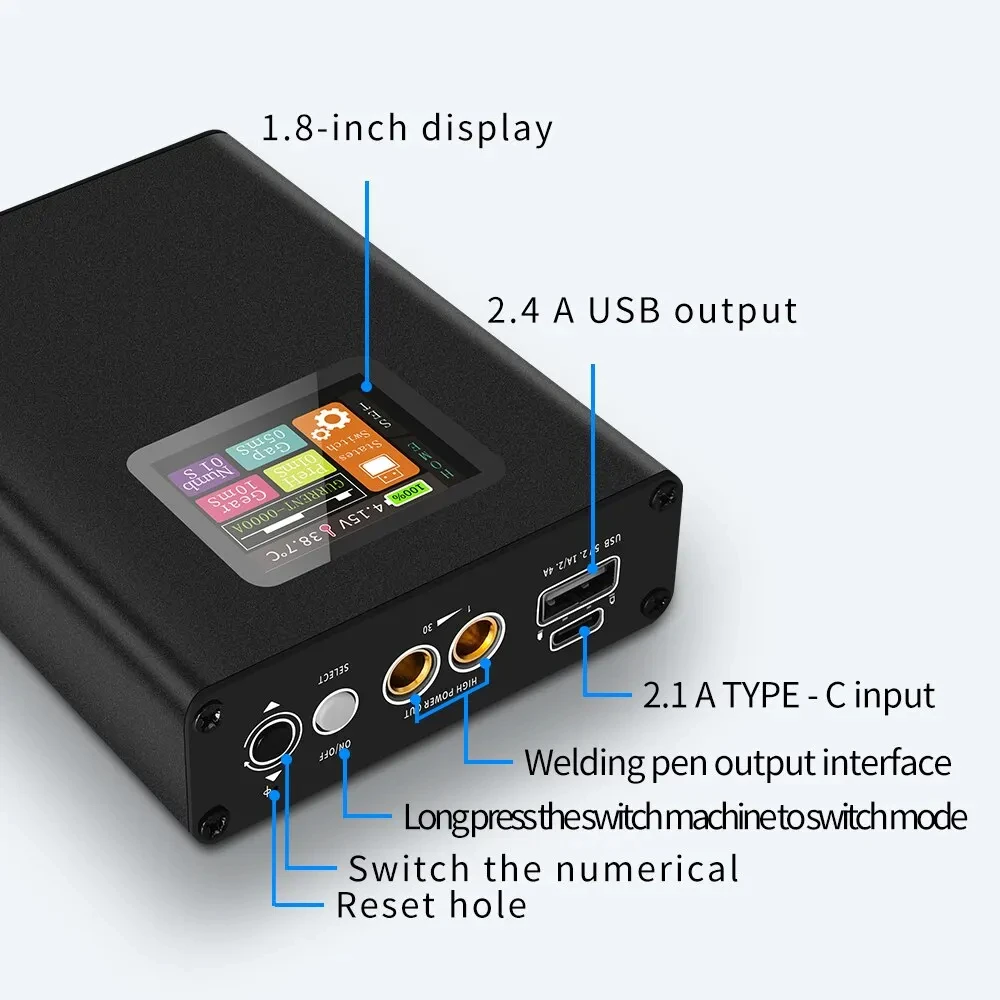 18650 Lithium Battery Digital Display Spot Welder 0.1-0.25MM Nickel Welding Handheld Machine Portable Kit 30 Gear Regulator