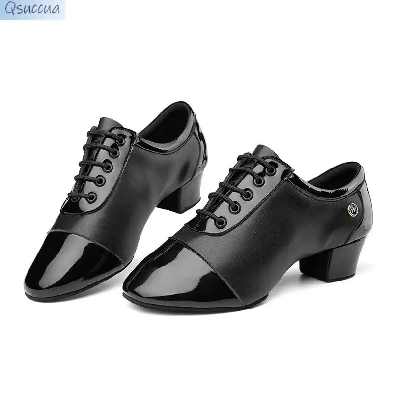 

Latin Dance Shoes Two-Point Indoor Soft-Soled Men's Dance Shoes Ballroom Dance Children Boys National Standard