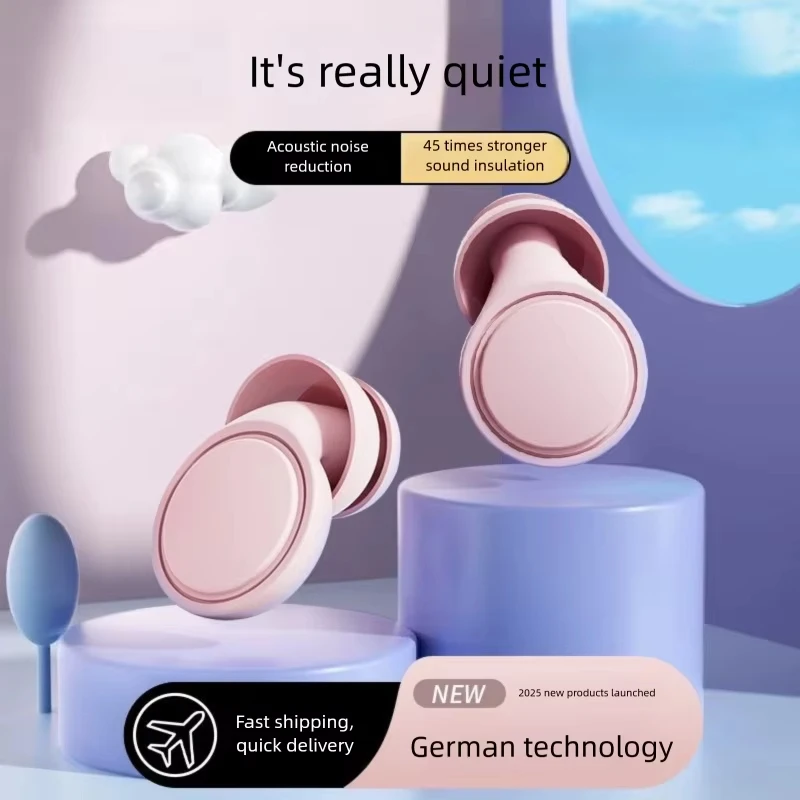Soft Silicone Ear Plugs for Sleeping, Noise Reduction Silent Earplugs Comfortable Hearing Protection Set for Adults