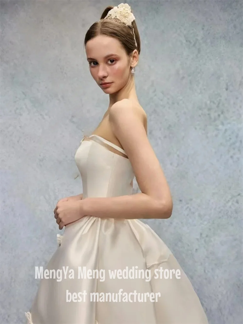 ZHUISHU 2025 Newest Wedding Dresses A-Line Strapless Sleeveless With Bows Customized Bride Gown Vestidos De Novias Belt bow