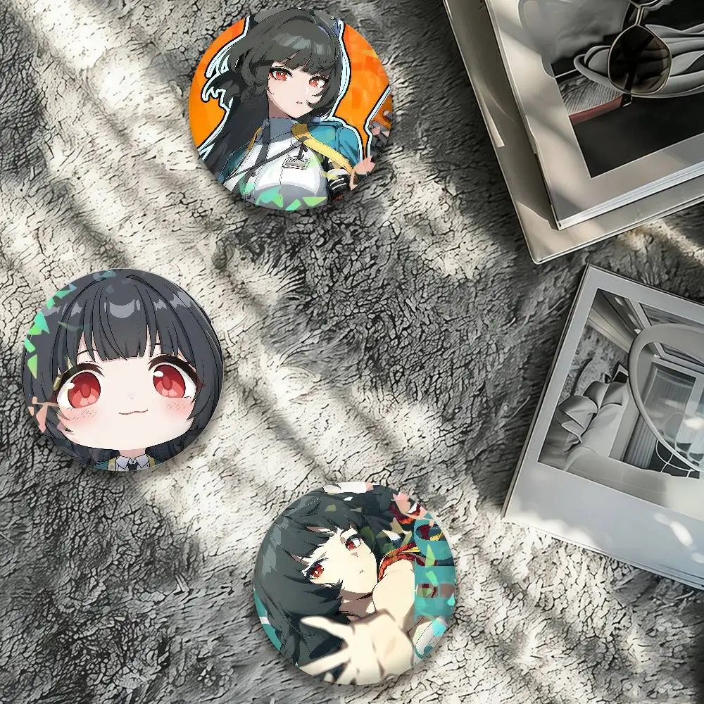 Zenless Zone Zero Hoshimi Miyabi Laser Badge Creative Pins Brooch for Bag Clothes Hat Decor Gifts Fans Collect