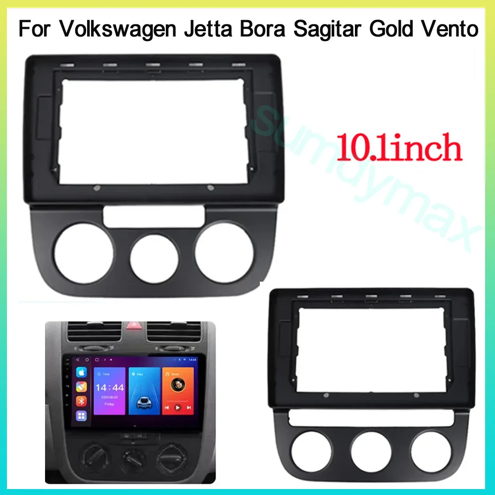 10.1inch Car Radio Fascia Frame For VW Jetta Bora Sagitar Gold Vento 2008-2012 big screen 2 Din android Car Radio Fascia frame