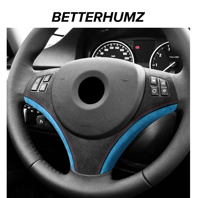 Made of Alcantara For BMW E90 E92 E93 Series 3 Steering Wheel Patches Frame Covers Trim Stickers M Performance Car Accessories