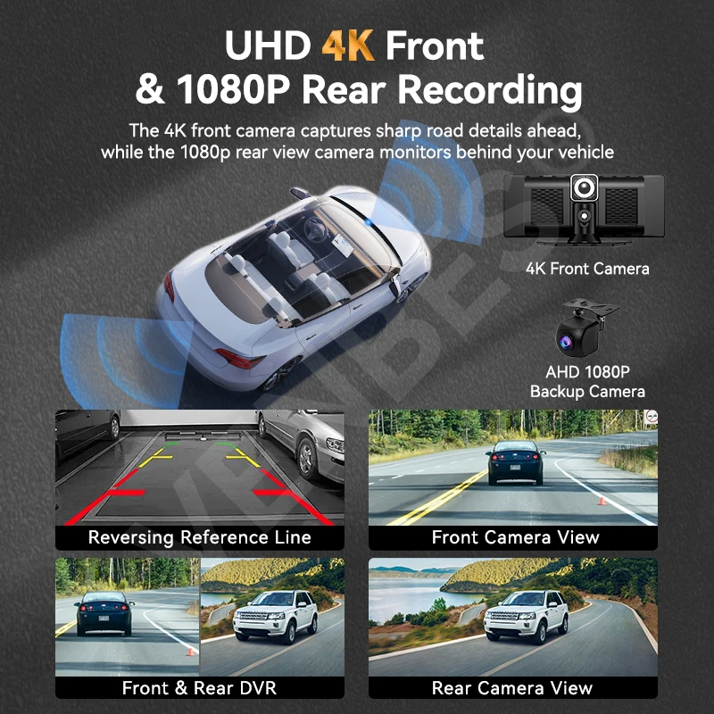 VENBES 10.26 بوصة راديو سيارة لاسلكي محمول Carplay وAndroid Auto Support شاشة مقسمة Mirrorlink Bluetooth