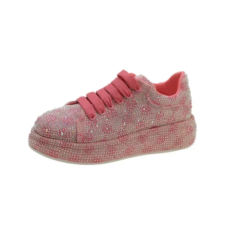 Women Flat Loafers Woman Rhinestone Shoes Female Autumn Sports Shoes Casual Platform Glitter Design Slip On Shoes Dropshipping
