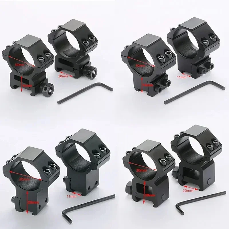 

1Pair Hunting Rifle Scope Mounts Ring for Dia 25.4/30mm Tube Scopes 11/20mm Dovetail Picatinny Rail Tactical Flashlight Mounts