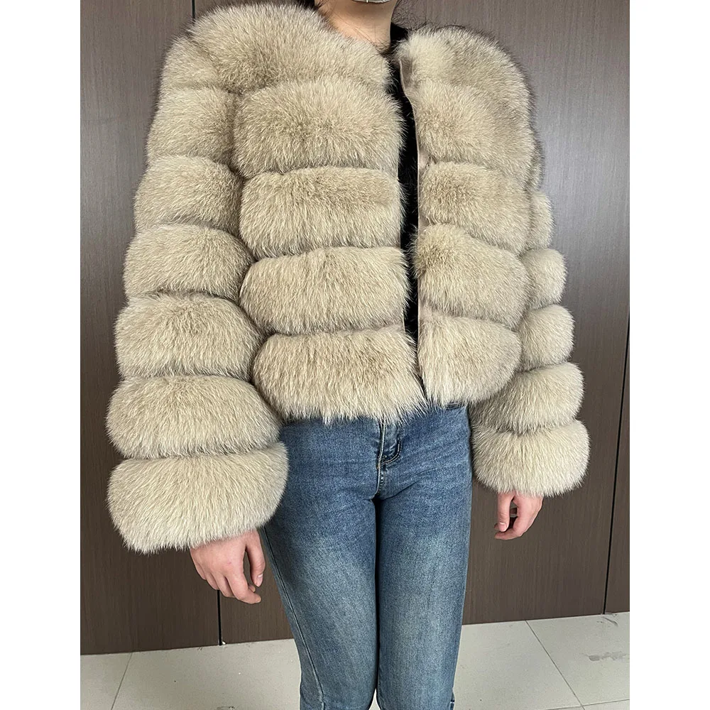 

2026 Maomaokong Natural Real Fox Fur Coat Women Winter Warm Luxury Fur Jacket Detachable Long Sleeves Female Vest Furry Coats