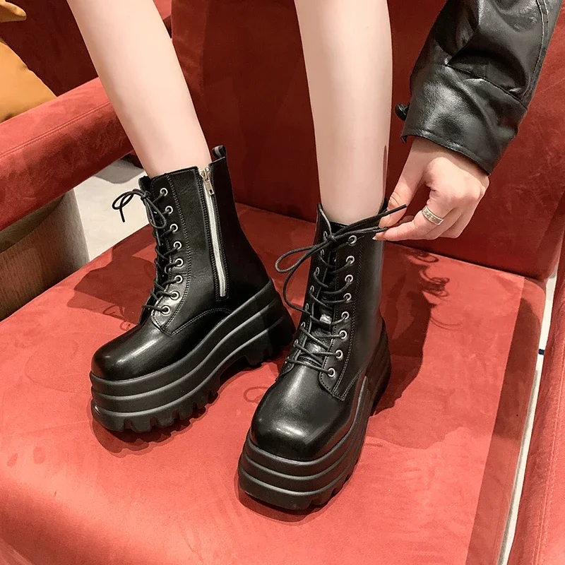 Style Fashionable/comfortable Short Boots for Heightening/slimming Thick-soled Women\'s Boots 9 Cm Catwalk Knight Boots for Women
