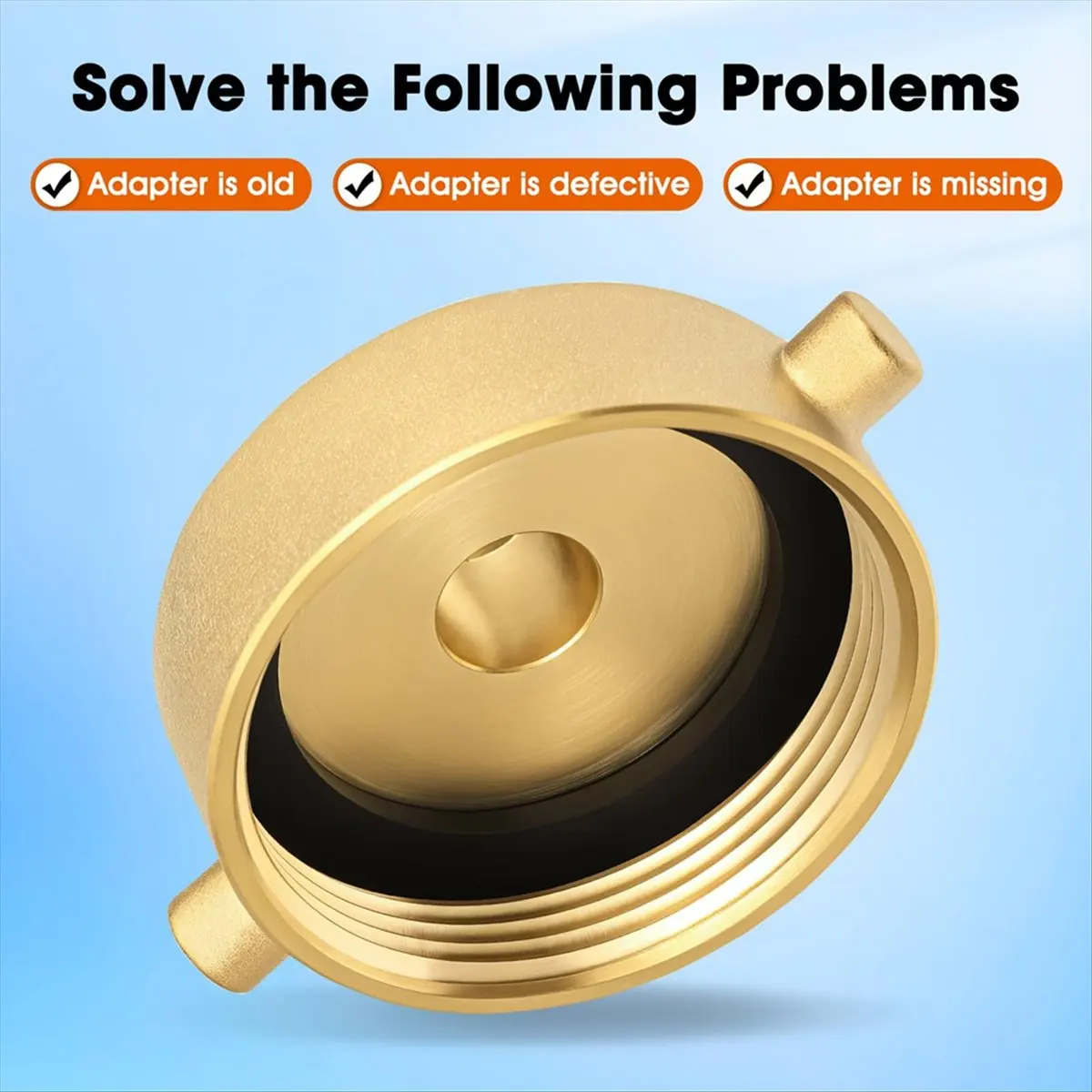 COFA 2-1/2In ()Female X3/4In GHT Male Fire Hydrant Adapter FireHose Adapter Brass FireEquipment with Pin Lug 2-1/2x3/4In