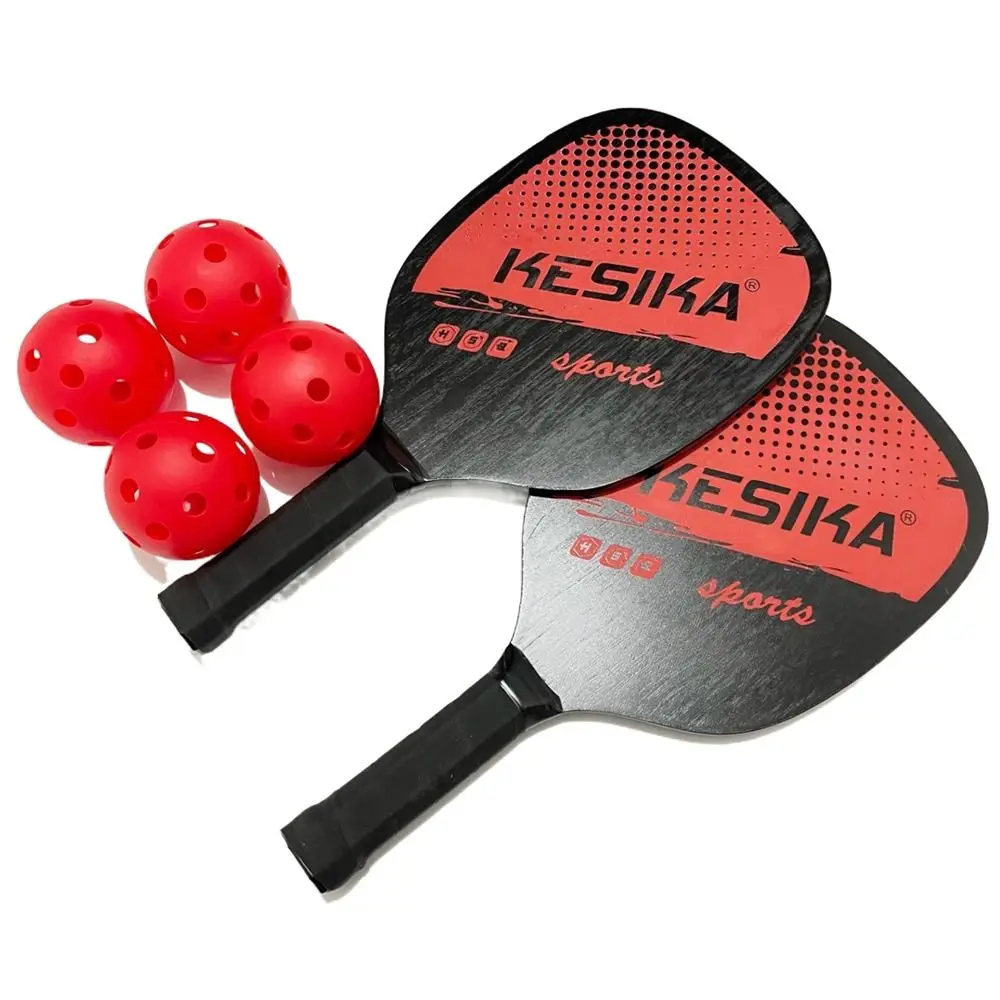 Conjunto de pás de pickleball para homens e mulheres, raquetes antiderrapantes, 4 bolas, capa de raquete portátil, kit de bolsa de transporte interior e exterior