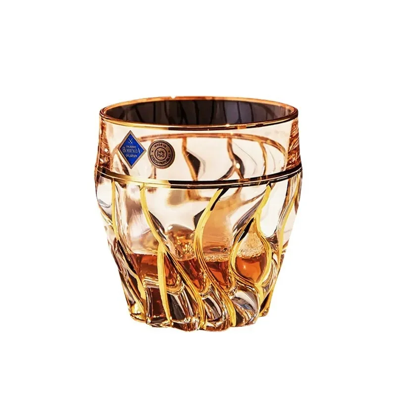 

Crystal glass hand-painted gold XO whiskey glass, foreign wine cup, set
