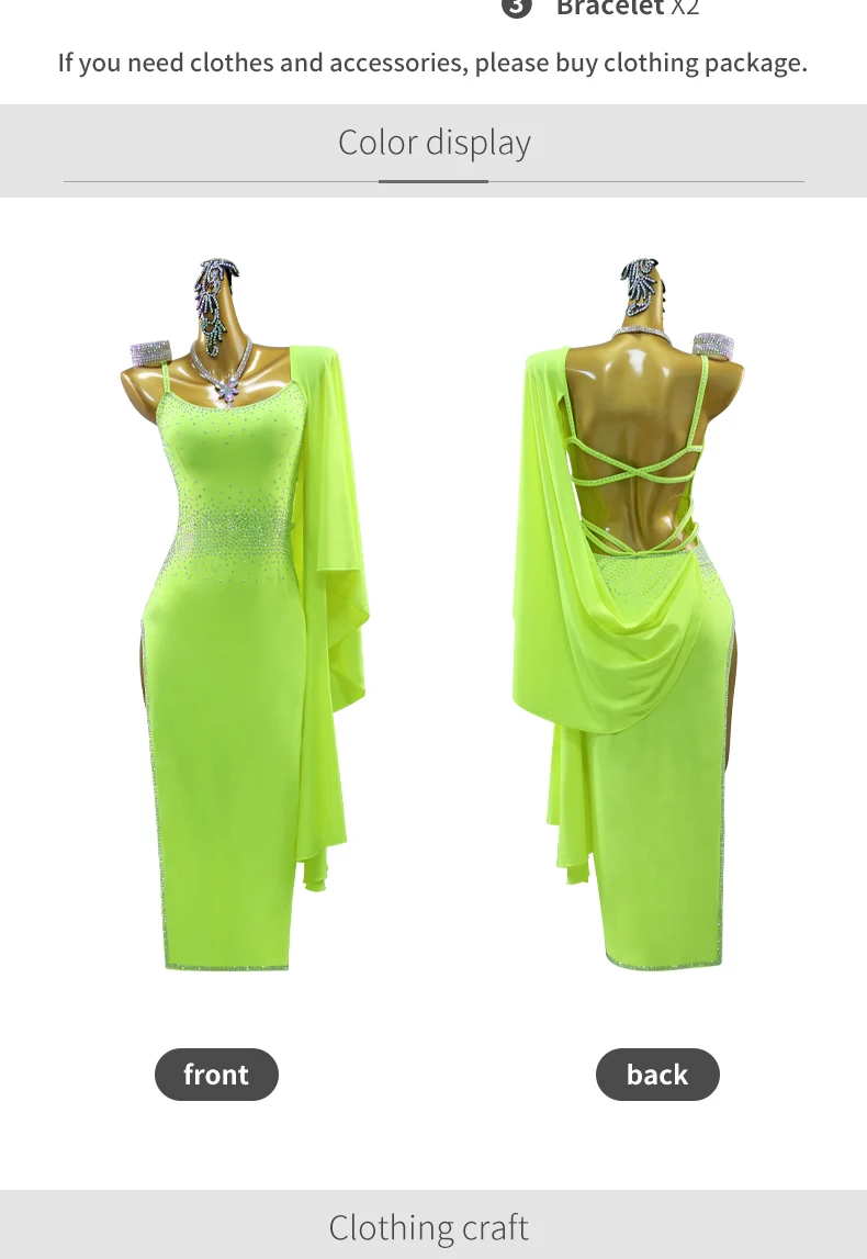 Lateinamerikanisches Tanzkostüm für Damen 2026, Samba-Kleid für Mädchen, Performance-Anzug, lange Outfits, Sport-, Abend-, elegante, Party- und Ballkleidung – Detail 5