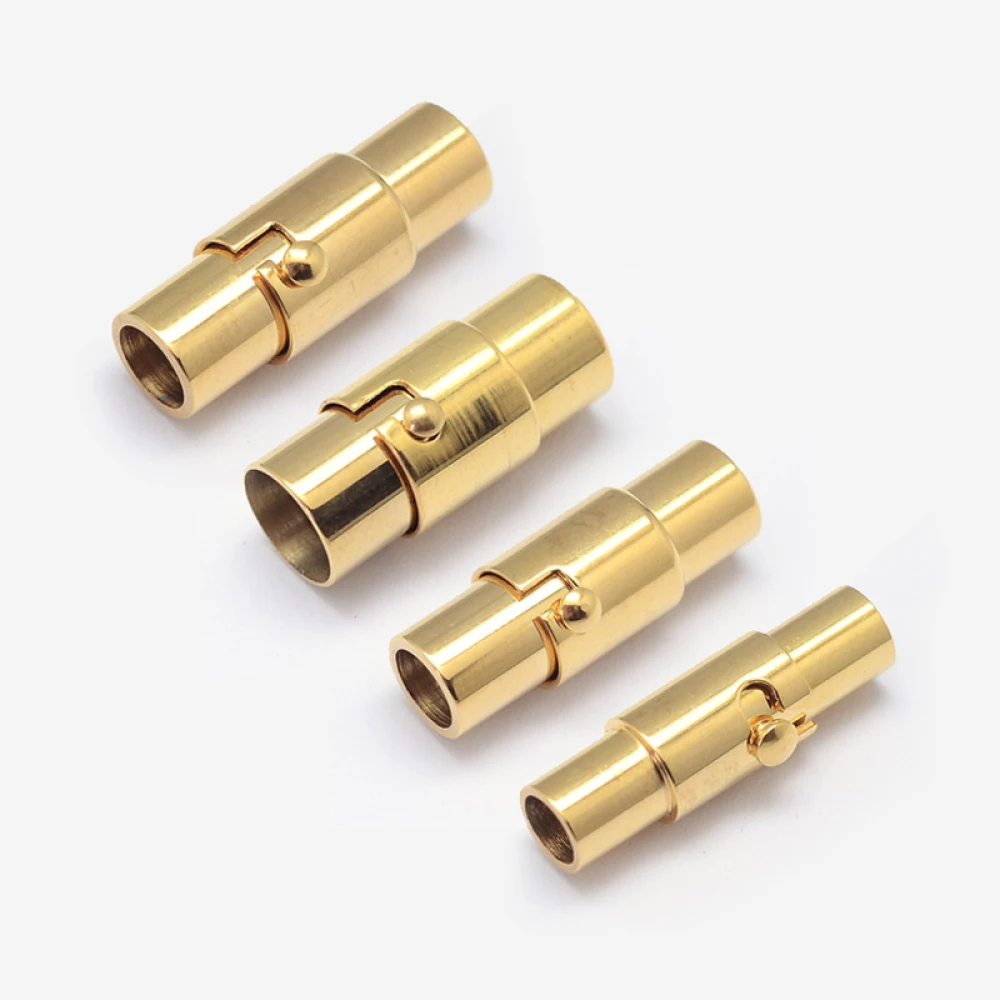 

10Sets Column 304 Stainless Steel Column Magnetic Clasps Golden For DIY Bracelet Necklace Jewelry End Connector Accessories