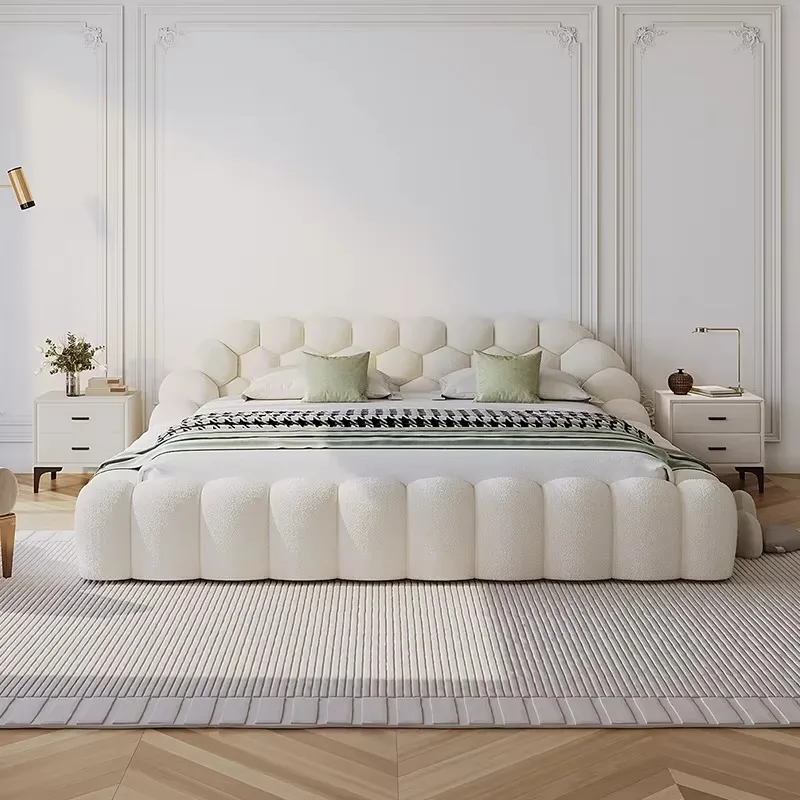 Princess Velvet Double Bed Full Size Designer Luxury Queen Double Bed Platform Wooden Modern Cama Box Solteiro Home Furniture