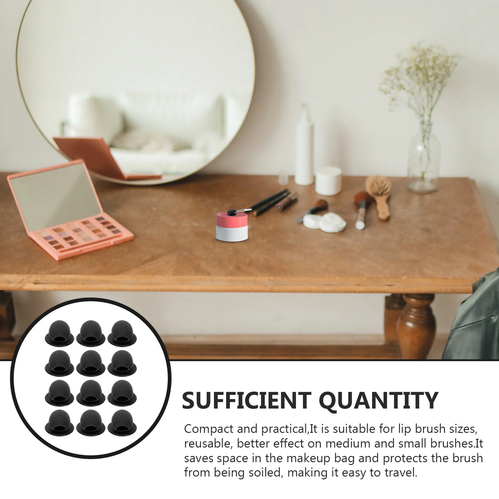 Couvercles Anti-poussière pour brosse à lèvres en Silicone, 12 pièces, support de protection pour brosse de maquillage, housse Anti-perte, gain de place, organisateur de sac de maquillage