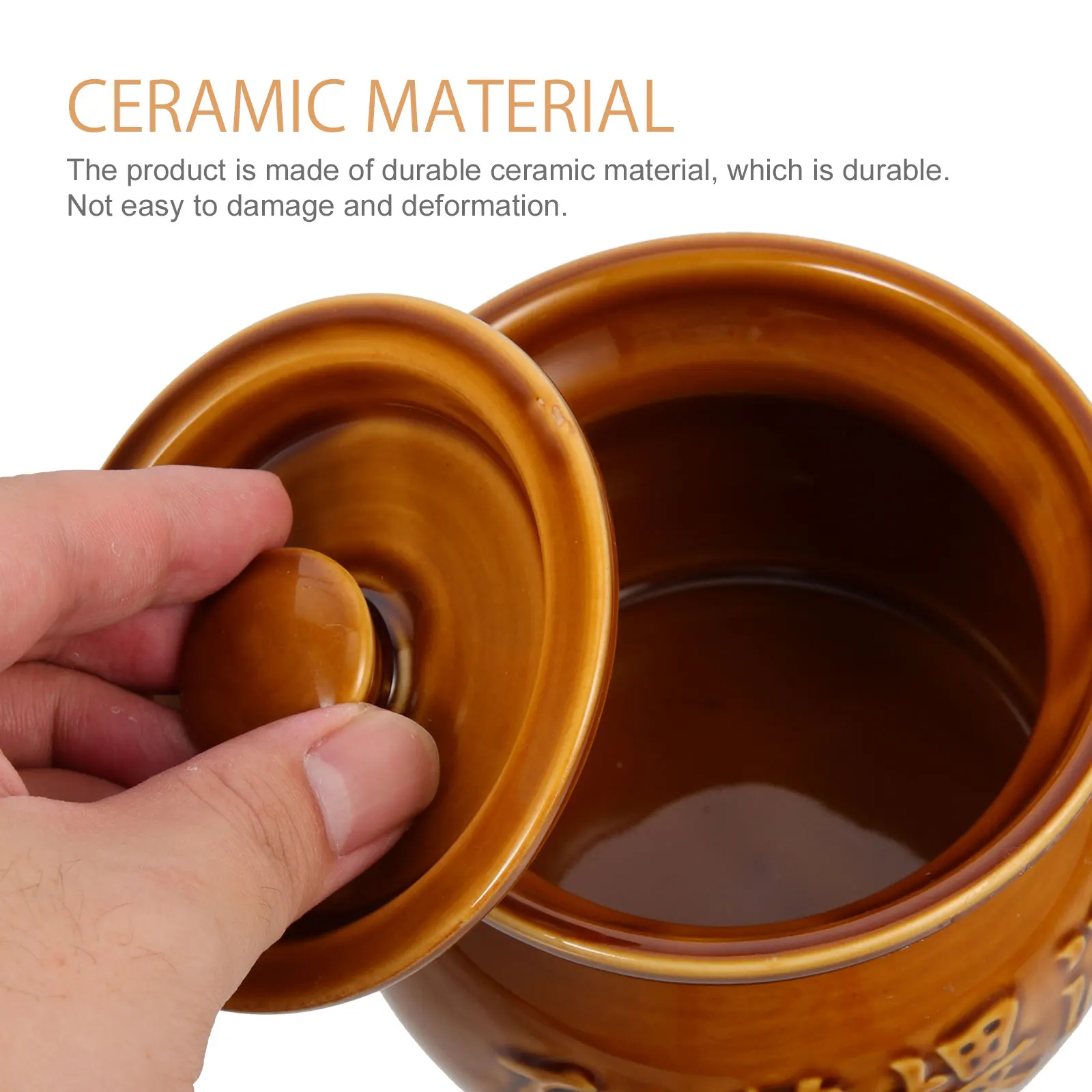 

Ceramic Pot 400ml Soup Bowl Kitchen Tableware Smooth Surface Safe Holding Wide Application Ceramic Stew Cup