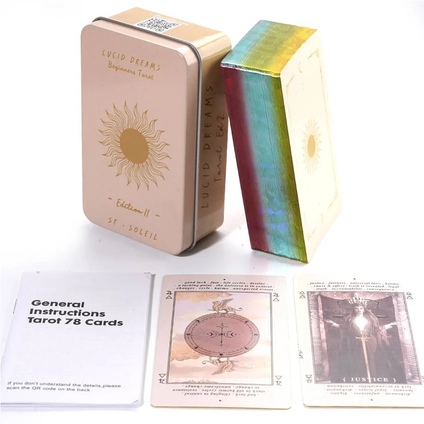 Iron Box Lucid Dreams Beginner Tarot Card Games 10.3x6 cm