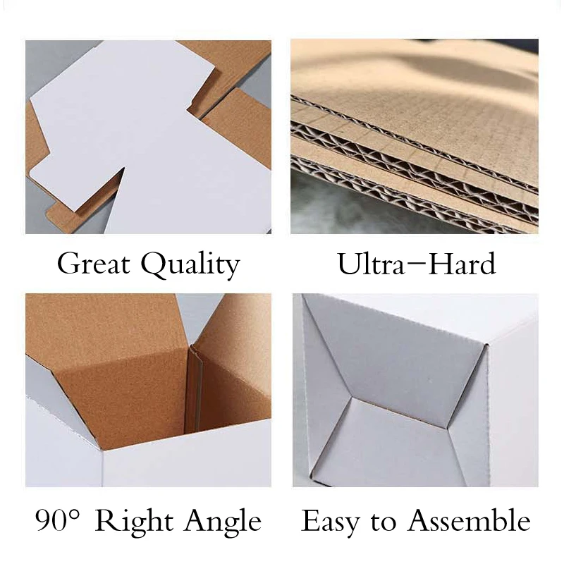 50Pcs/lot White Brown Corrugated Paper Packaging Box Carton Gift Box Storage Box Packaging Party Box  Express Box Mailers Box