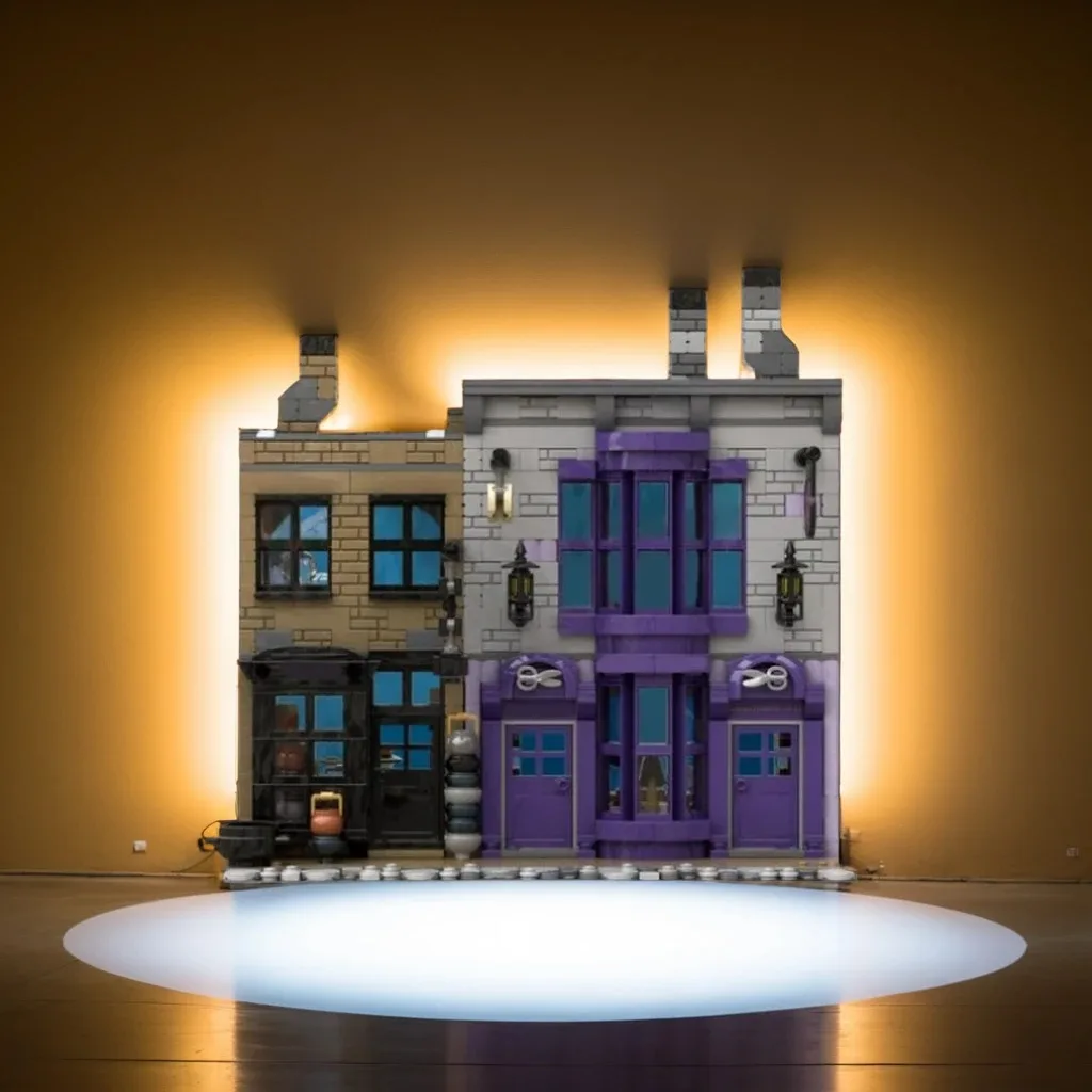 

1130 шт. Магазин Мадам Малкина и поэзии MOC Гарри (SP010) котлы и диагональные алли-вибра, образовательные строительные блоки, подарок
