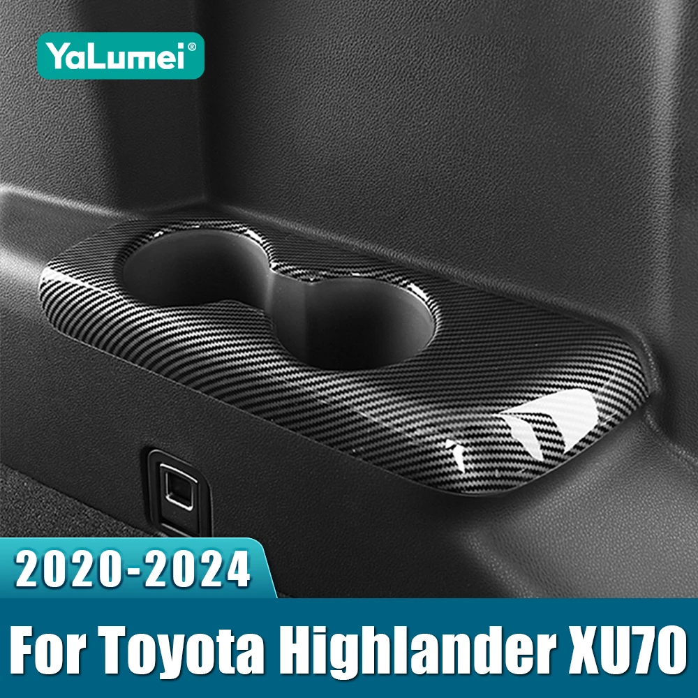 

For Toyota Highlander XU70 Kluger 2020 2021 2022 2023 2024 Car Third Drain Cup Panel Water Cup Holder Frame Protector Trim