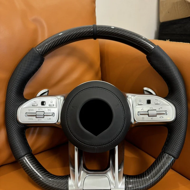 For Mercedes-Benz A-Class, C-Class, E-Class, S-Class, GLC, GLE, CLS, CLA upgraded to AMG genuine leather steering wheel